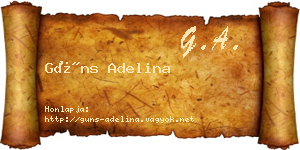 Güns Adelina névjegykártya